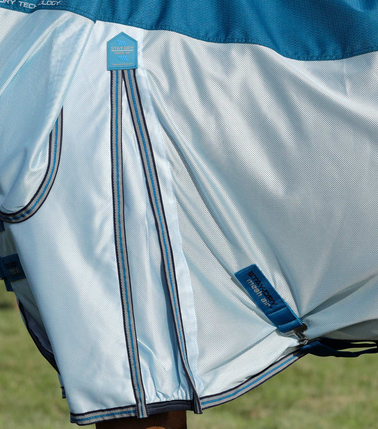 Premier Equine Stay-Dry Mesh Air Fly Rug with Surcingles Blue