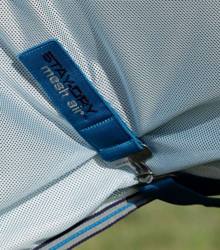 Premier Equine Stay-Dry Mesh Air Fly Rug with Surcingles Blue