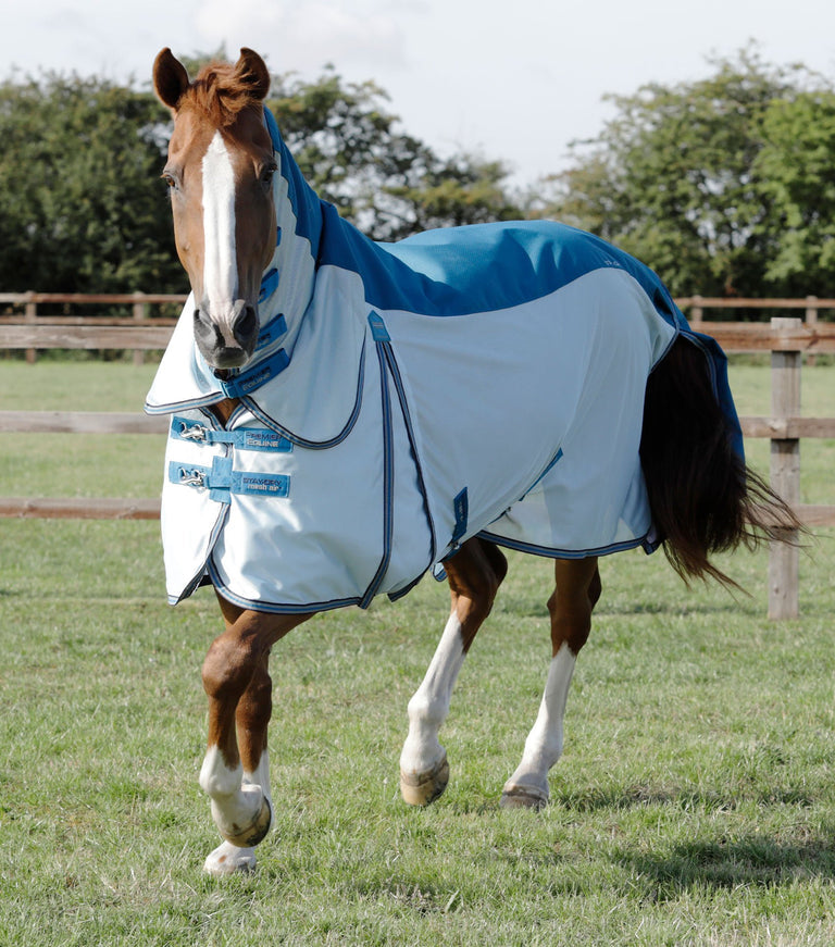 Premier Equine Stay-Dry Mesh Air Fly Rug with Surcingles Blue